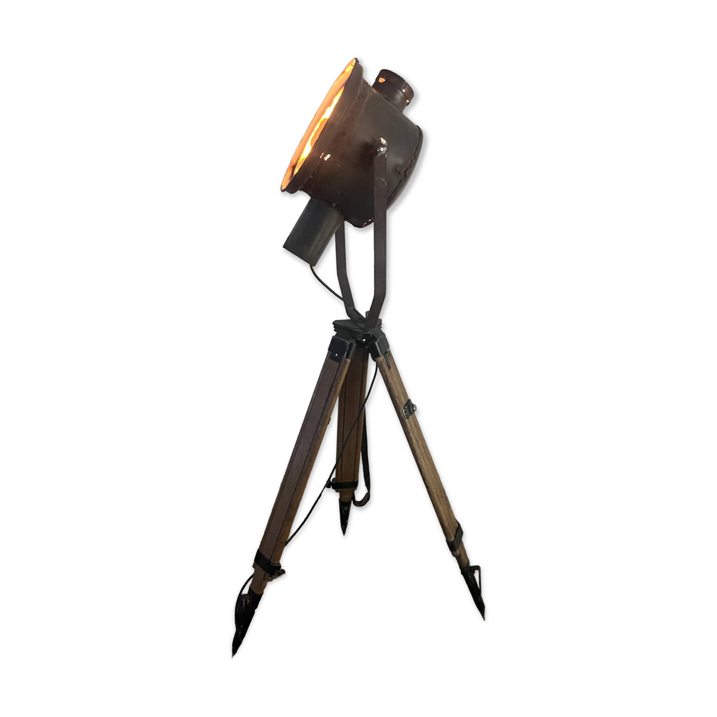 Lampadaire projecteur industriel sur trépied PZO STG 4, Pologne, années 1970