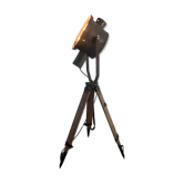Industrial spotlight floor lamp on tripod PZO STG 4, Poland, 1970s