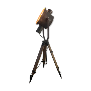Lampadaire projecteur industriel sur trépied PZO STG 4, Pologne, années 1970