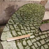 Mirror on symmetrical furniture 60s - 92x93cm