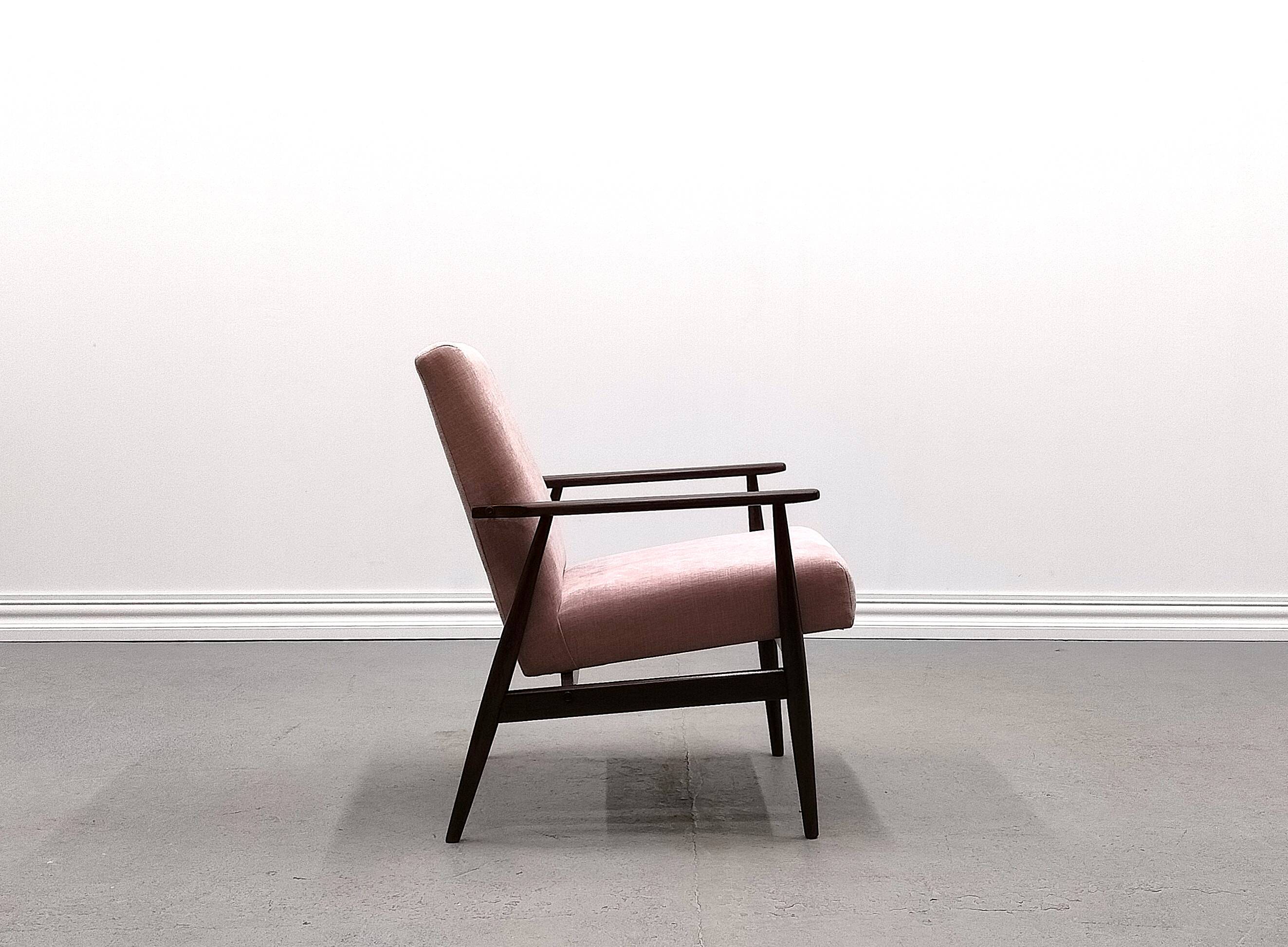 1960 Henryk Lis Mid Century Armchair in Pink