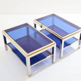Pair of Flaminia chrome brass side tables by Willy Rizzo 1970