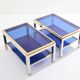 Pair of Flaminia chrome brass side tables by Willy Rizzo 1970