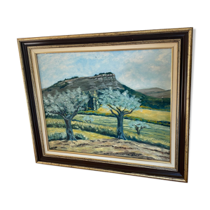 Tableau ancien paysage de Provence