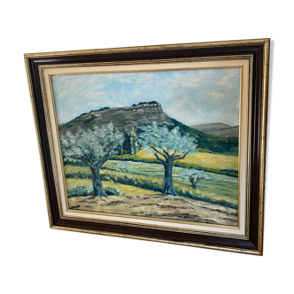 Old painting landscape of Provence signed