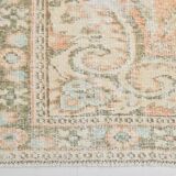 6x9 Peach Orange Antique Vintage Rug 175x293Cm SK 21471
