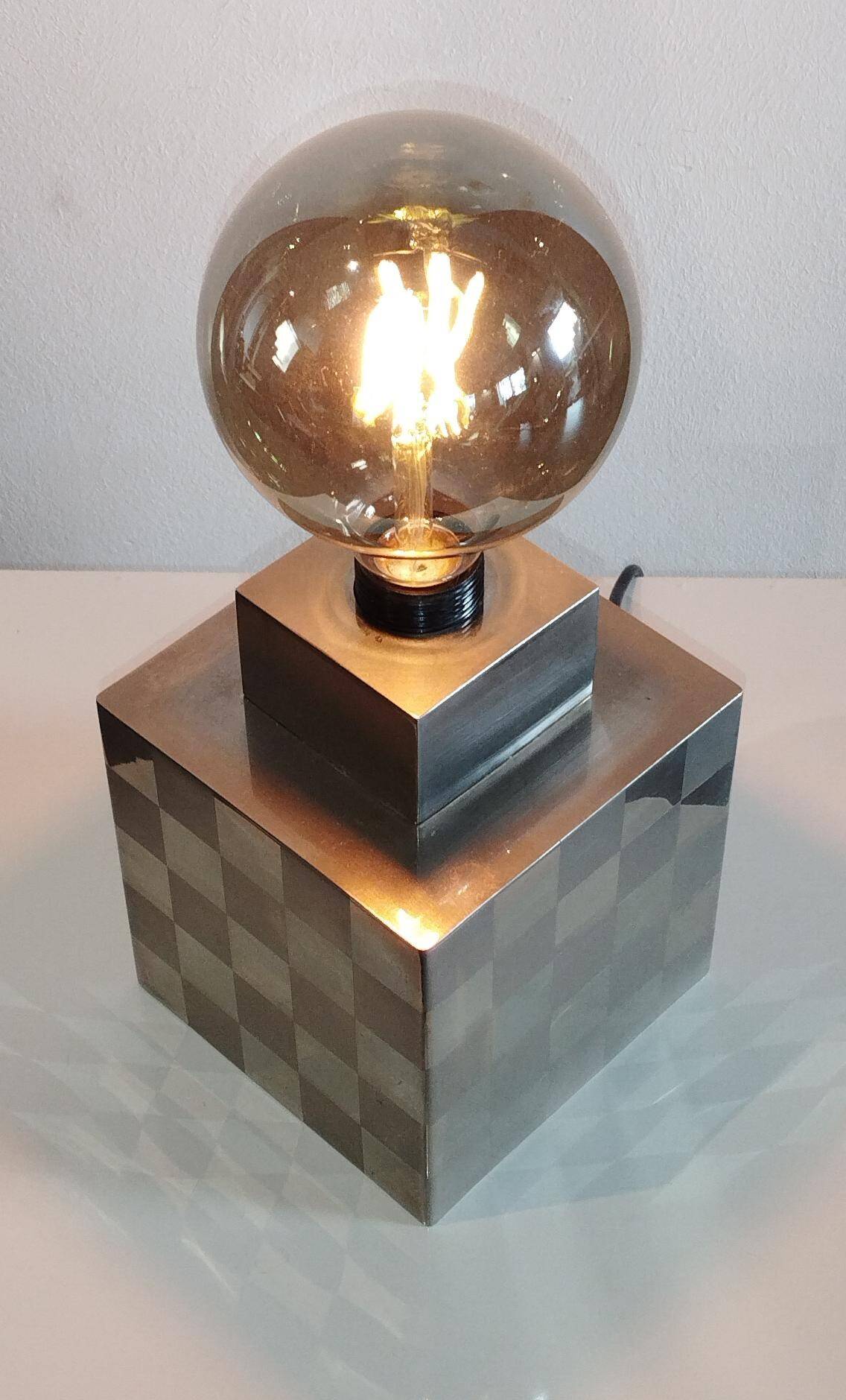 Cube lamp - checkered - Françoise Sée - Space Age Design - Vintage era - 60s / 70s