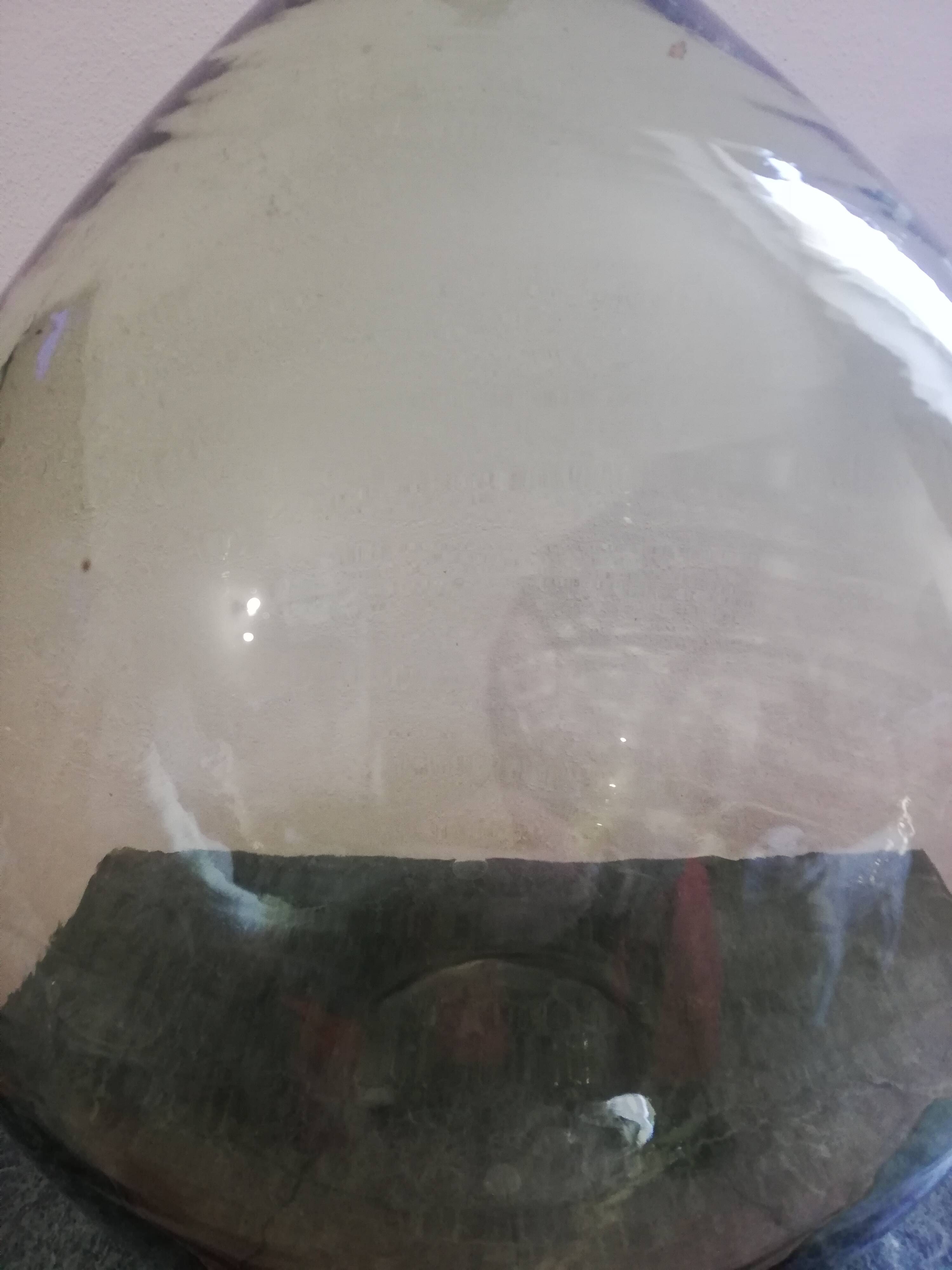 Green blown glass demijohn 25l