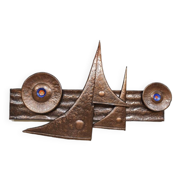 Vintage mid-century wall deco art object 'Brutalim'