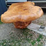 Table basse tronc d'arbre en loupe d'orme