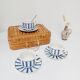 Set of 3 Churchill English cups with blue stripes