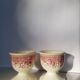Set de 2 coquetiers Villeroy et Boch "Burgenland" à décor rouge