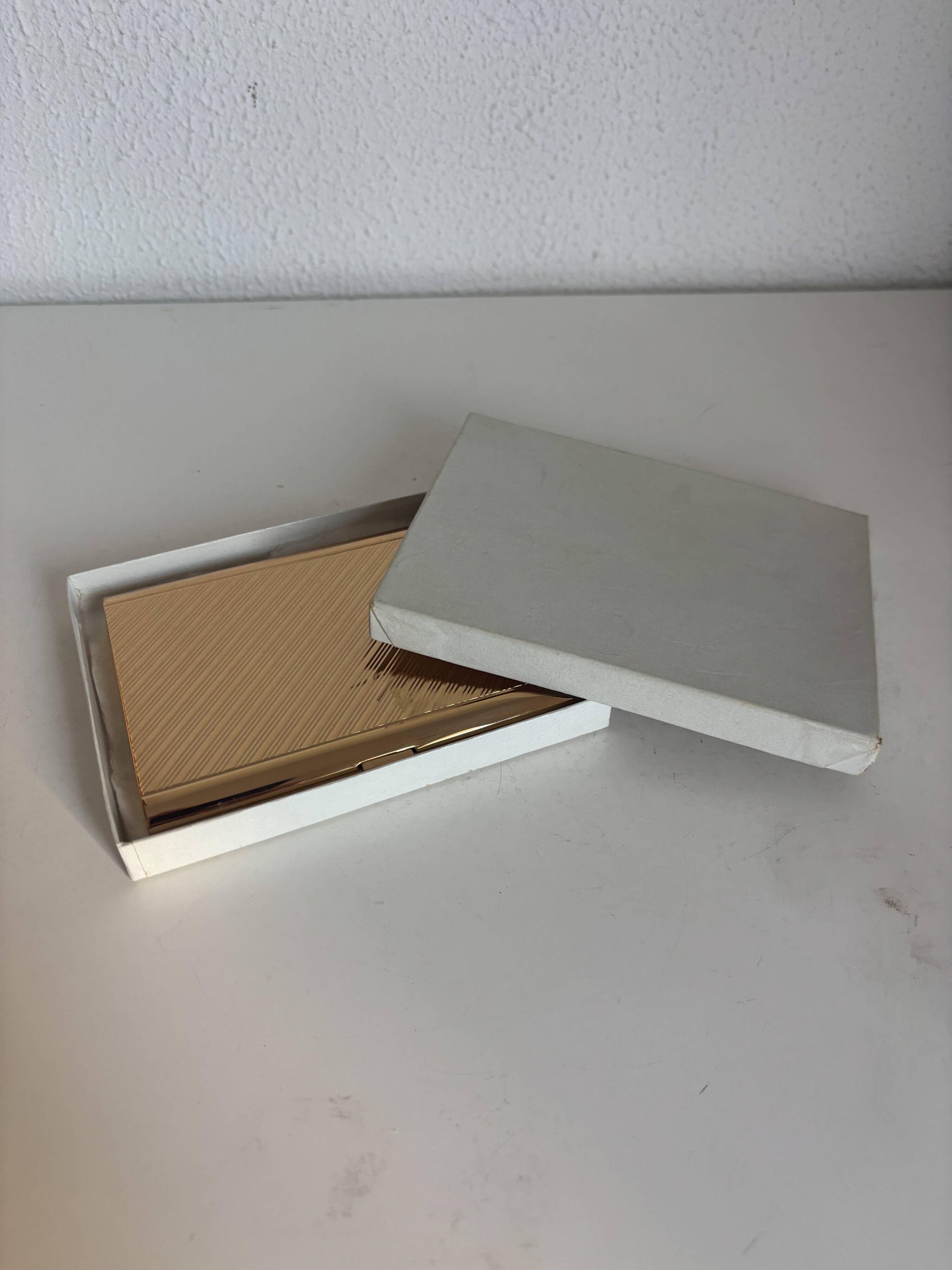 Vintage 1960s gold-plated cigarette case from France - 13 x 10 cm