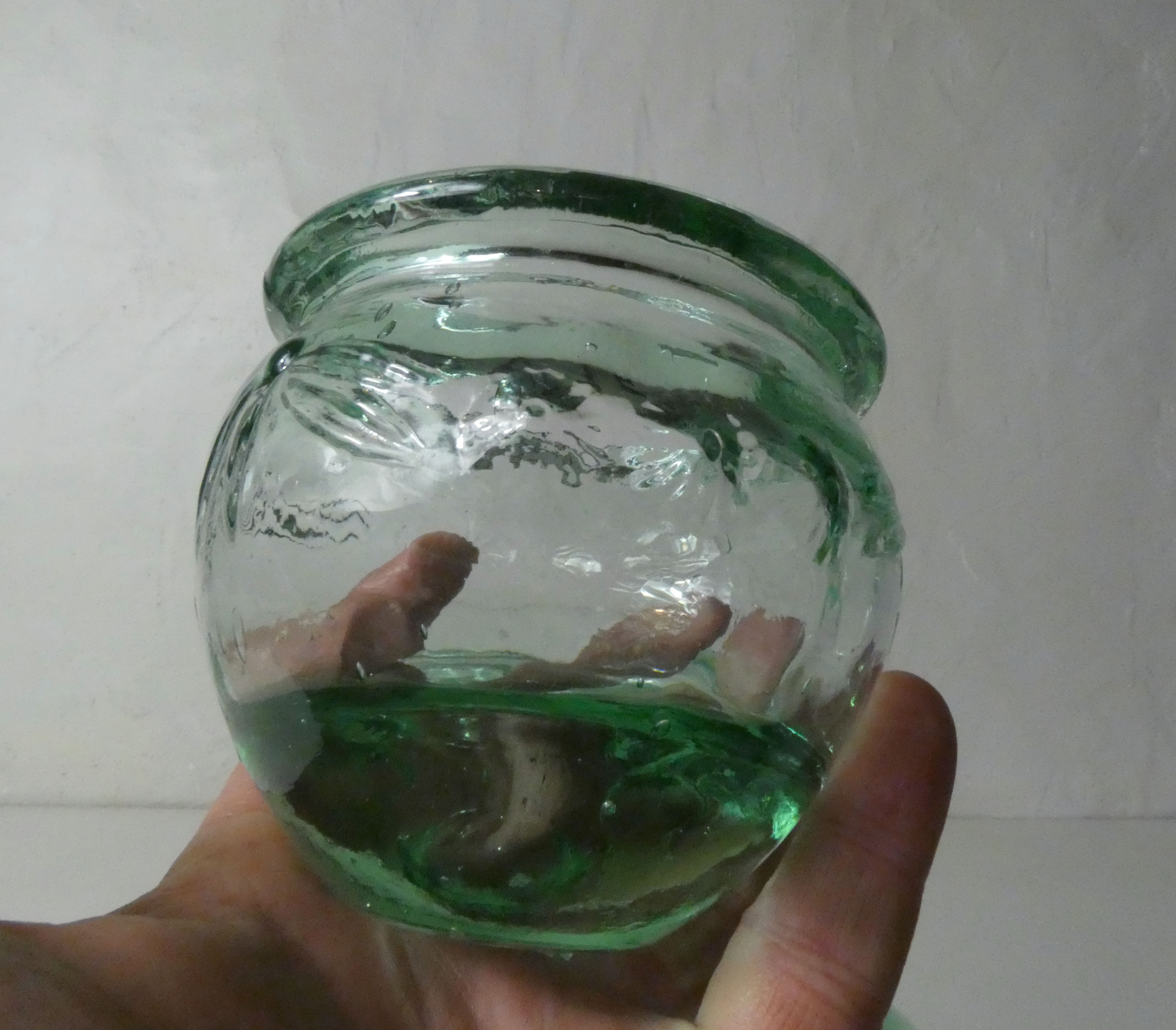 6 vintage glass jam jars