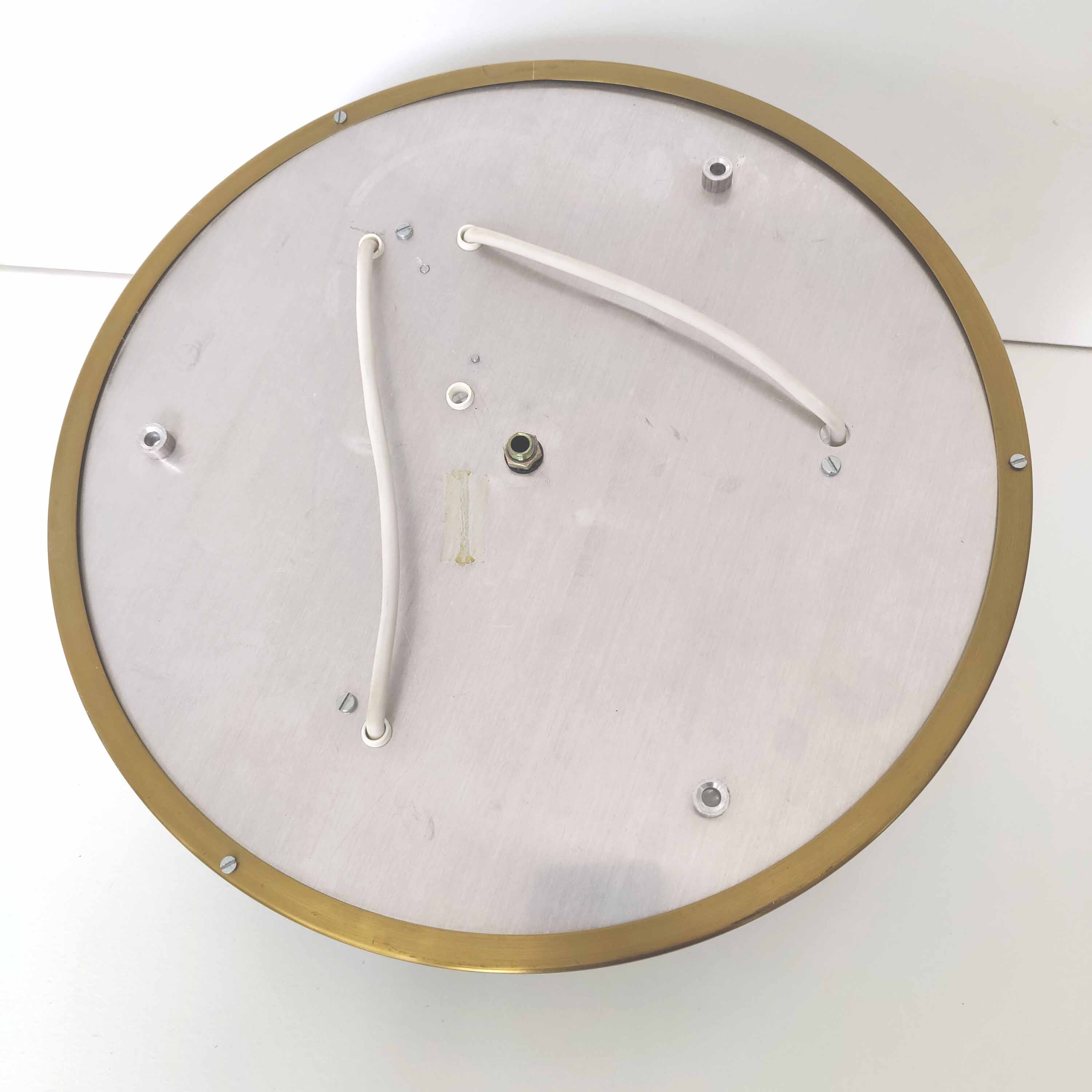 Ceiling lamp Lucien Gau glass and brass diameter 35cm