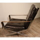 Pair of leather and chrome metal armchairs 1970