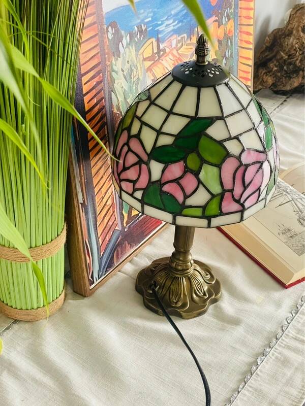 Lamp inspired by vintage Tiffany style Art Nouveau.