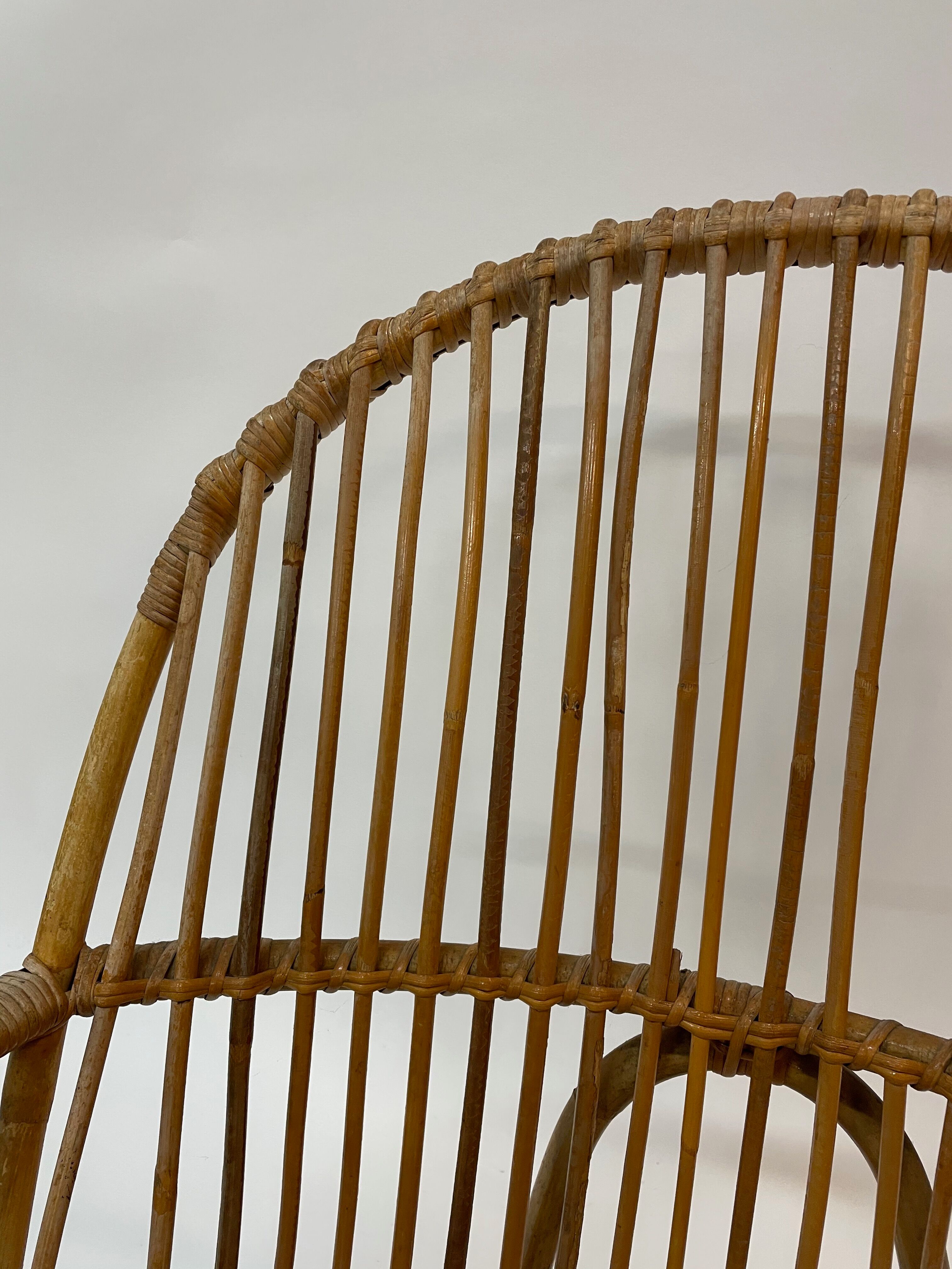 Vintage rattan chair by Dirk van Sliedregt Rohe Noordwolde 1960 from the Netherlands