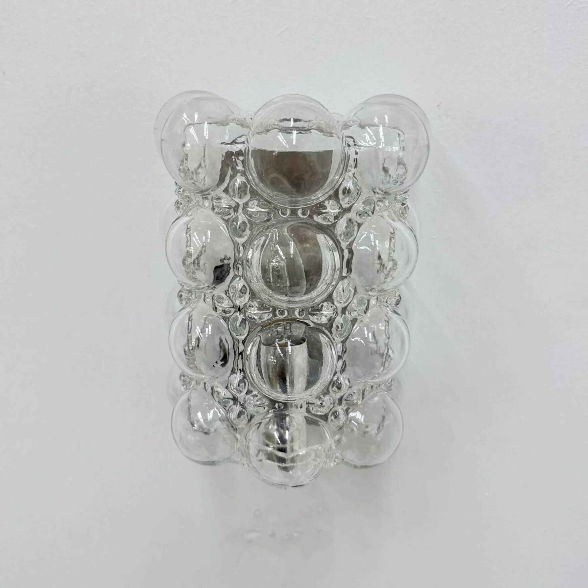 Set of 2 bubble glass wall lamp sconces by Helena Tynell for Limburg, Germany, 1970s