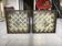 Pair of wooden frame wall lights, Odreco