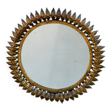 1950s Italian wrought iron sun mirror