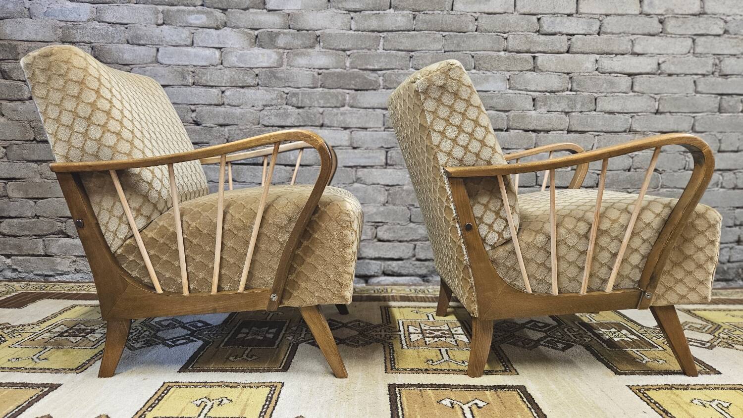 Pair of vintage 1950s armchairs