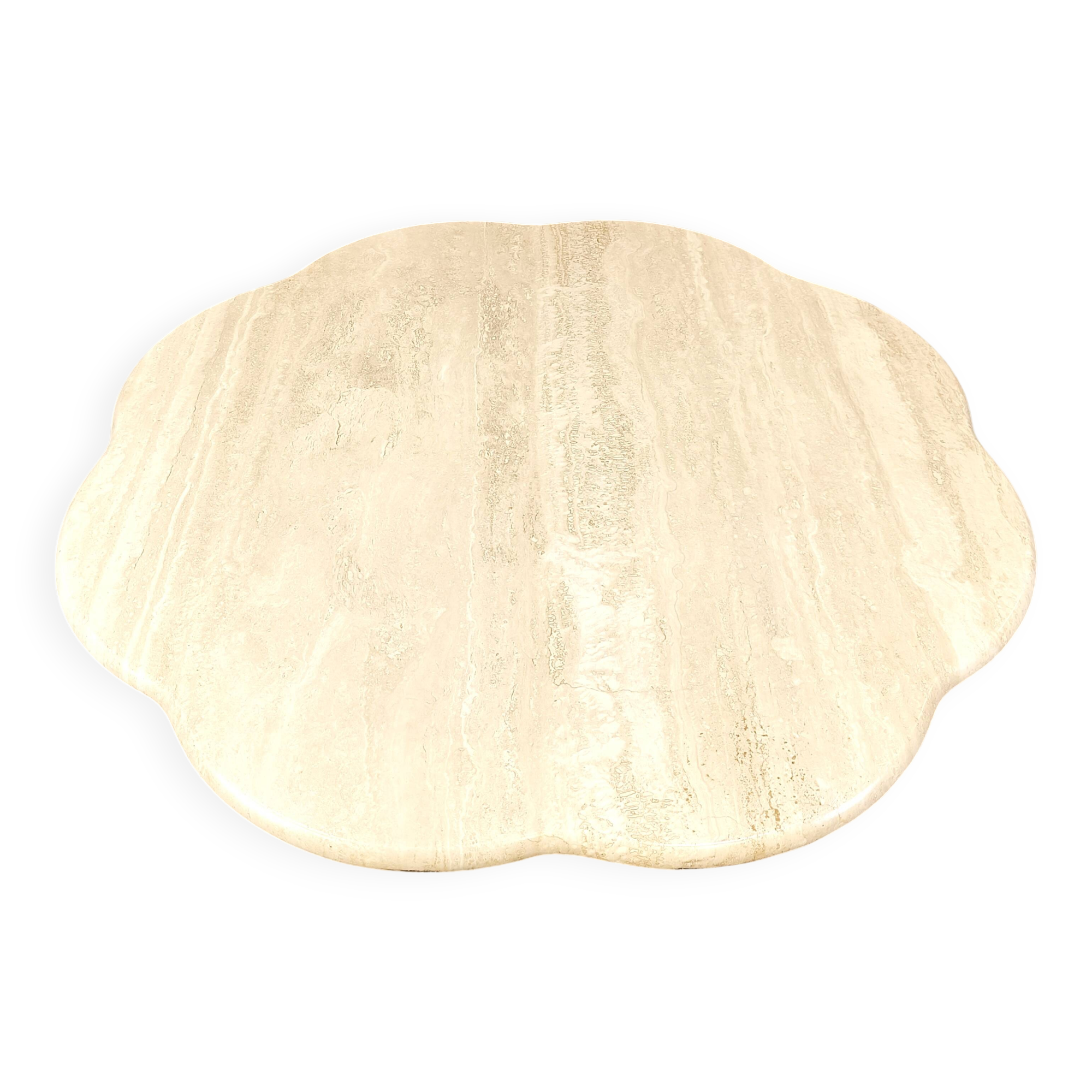 Vintage flower shaped travertine coffee table, 1970s