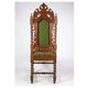 High-Backed Chair in Solid Oak with the Style of the Renaissance