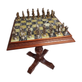 Jeu d'échecs sur le thème historique de Napoléon Ier en métal et table de jeu - Bois, Marbre, Onyx,