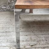 Modernist walnut and chrome coffee table