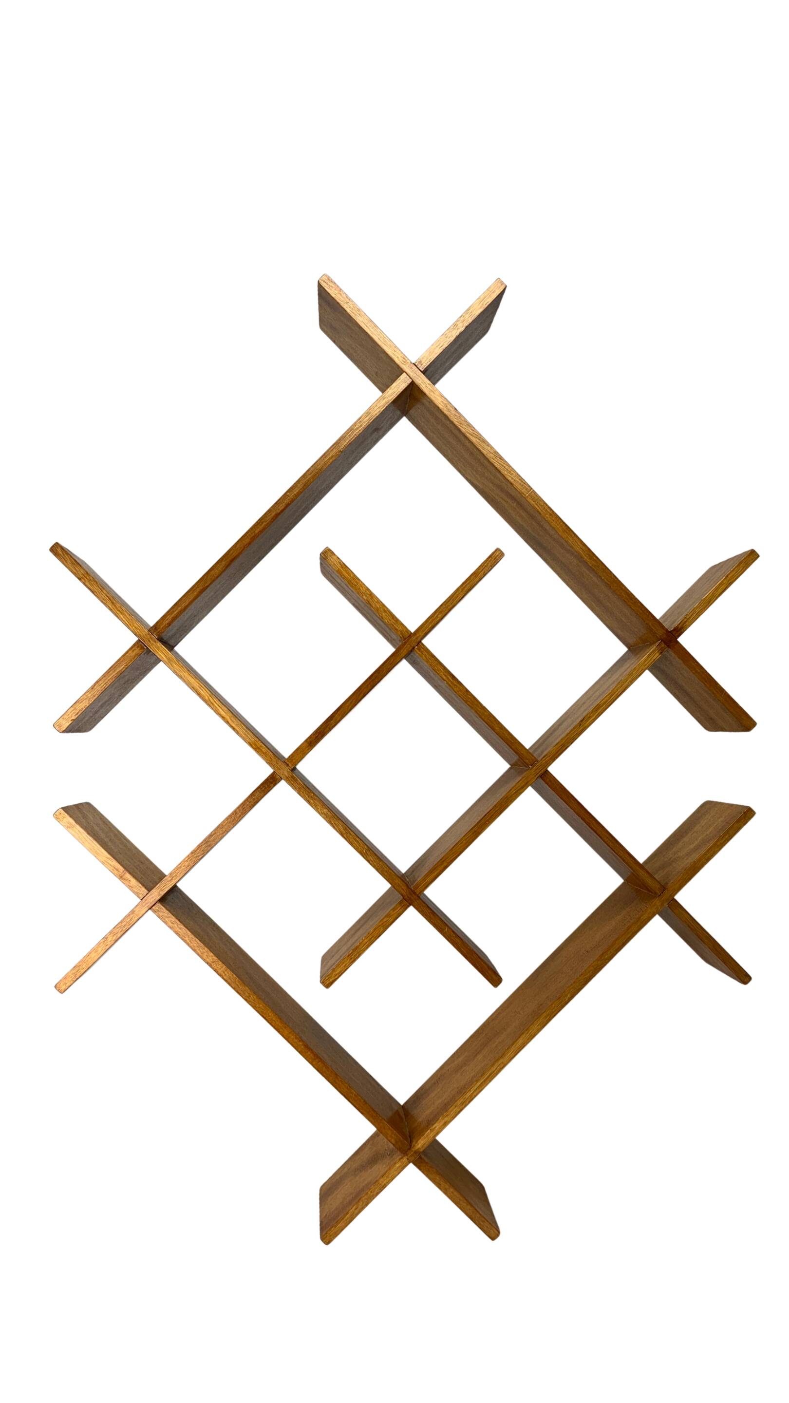 Midcentury Scandinavian teak wall shelf unit, 1960s-1970s