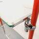 Modular bookshelf in vintage Bauhaus style, red metal, chrome.