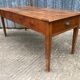 Antique cherry farmhouse table with 2 drawers and 1 pull-out