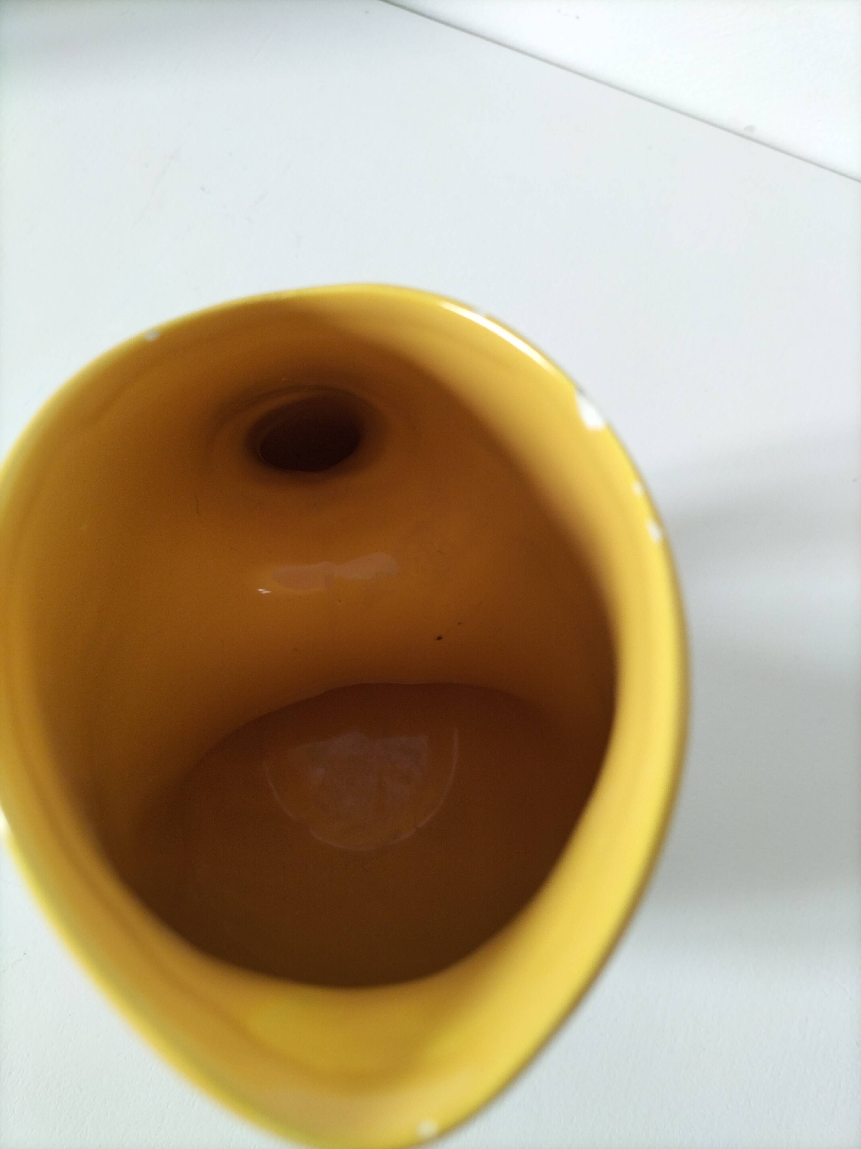 Vintage yellow sculptural pitcher 70s design