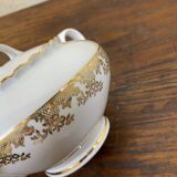ADP France white and gold porcelain sugar bowl