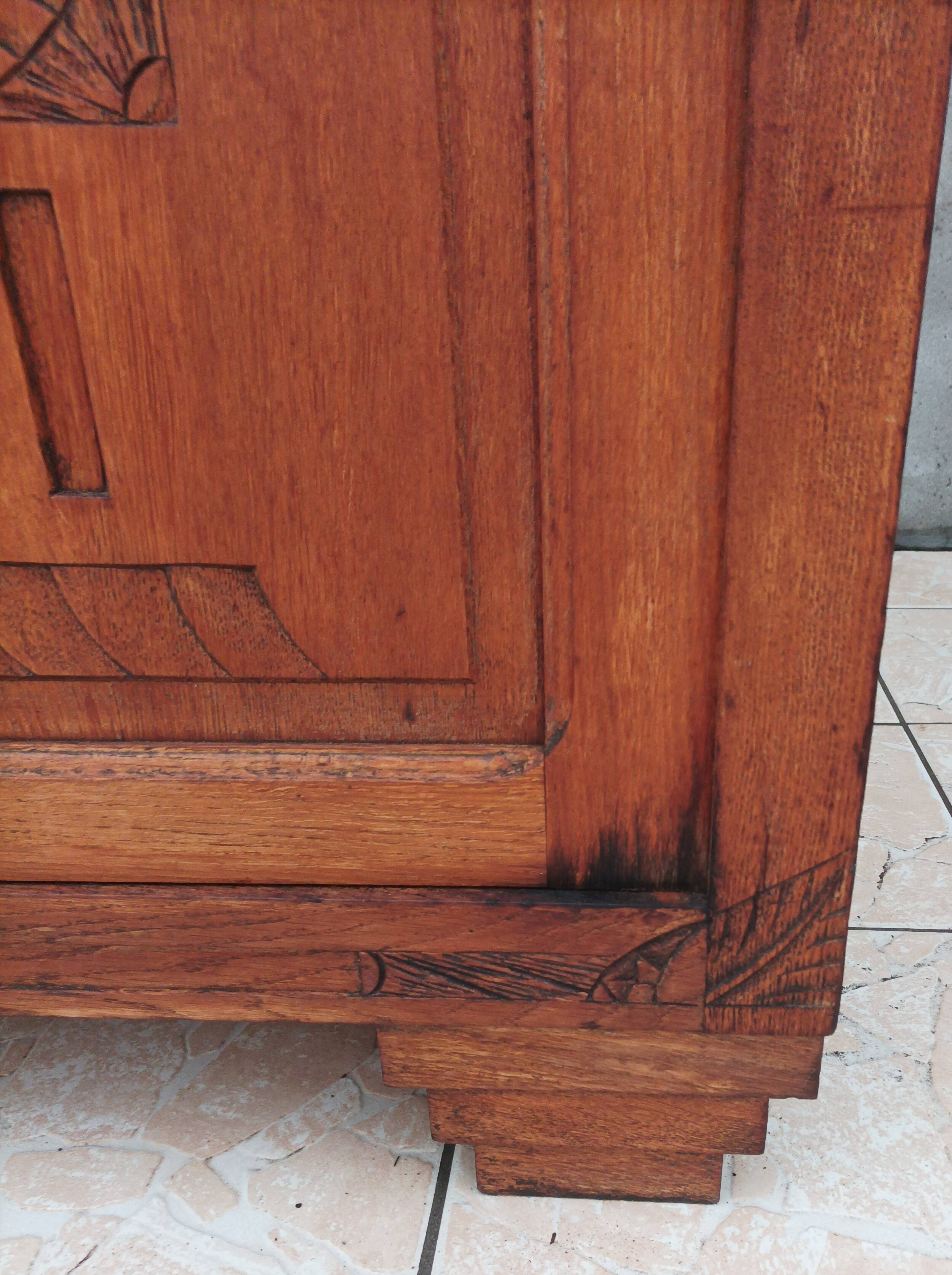Art Deco period carved oak sideboard