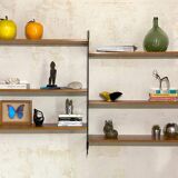 Antique Large Double Wall Shelf - Metal & Wood - 50/60's