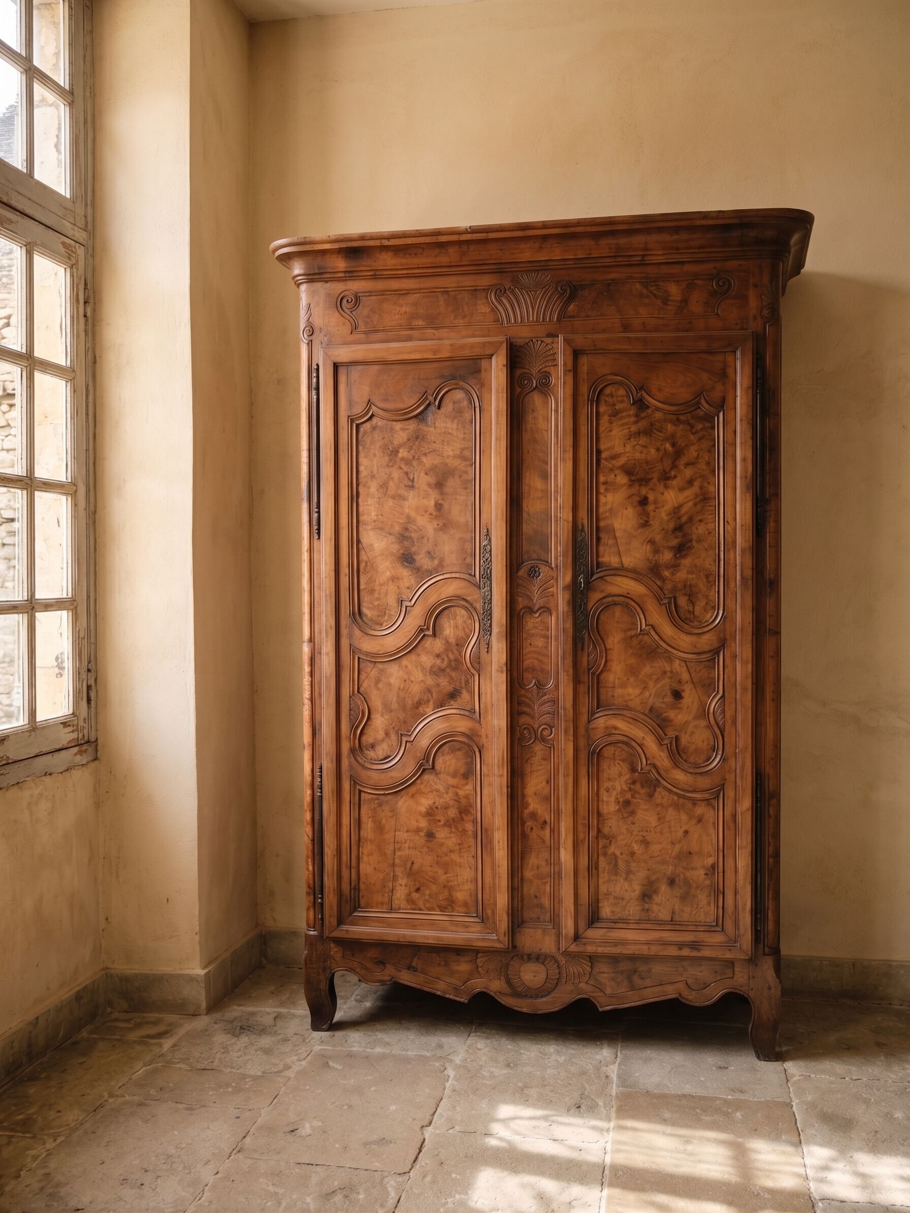 19th century Bressan antique wardrobe in good condition.