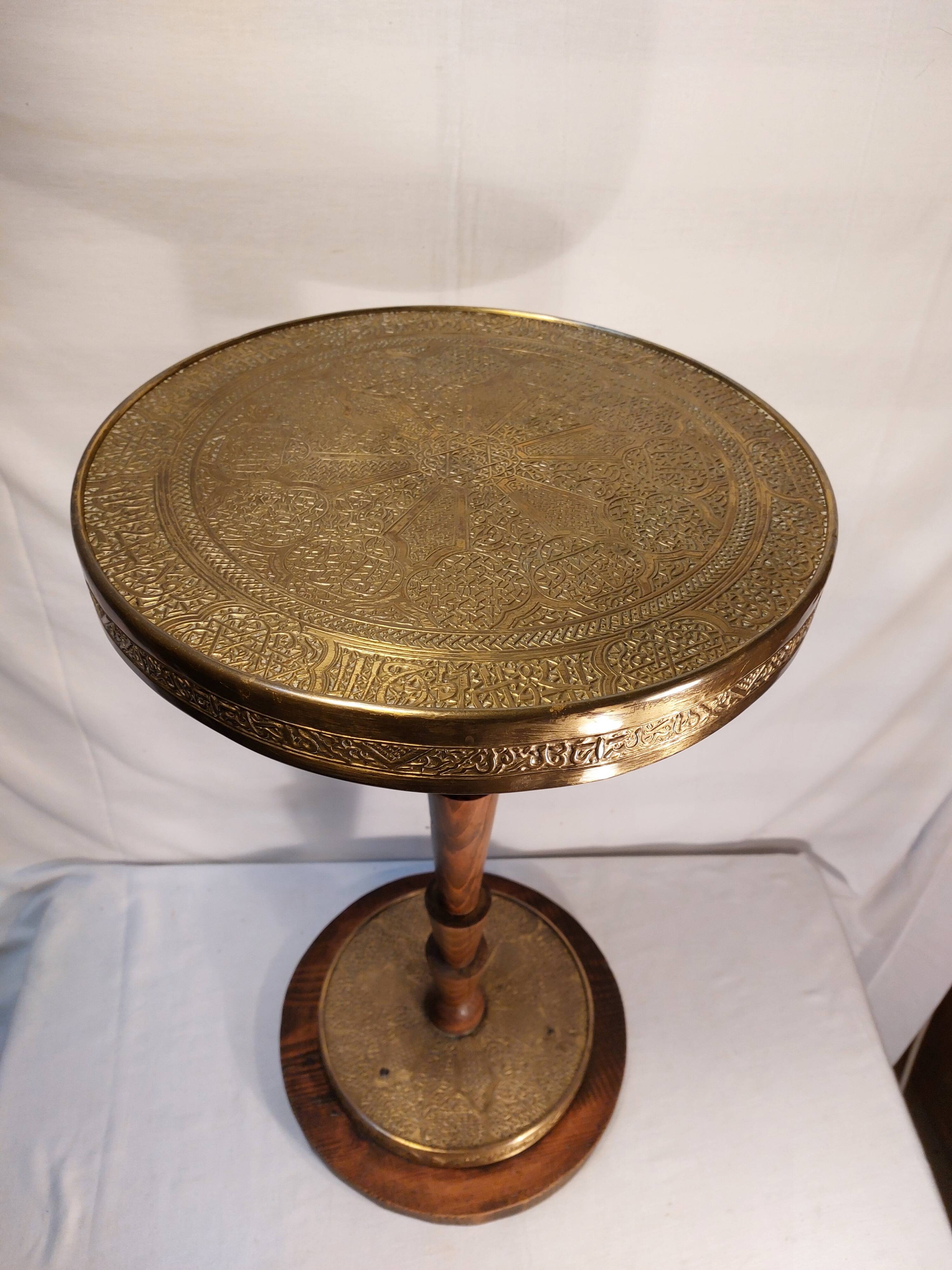 Oriental vintage pedestal table tea table