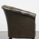 English Chesterfield club chair in olive green cowhide leather