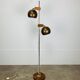 Eyeball floor lamp by Temde Leuchten, copper metal, teak and chrome, 70s.