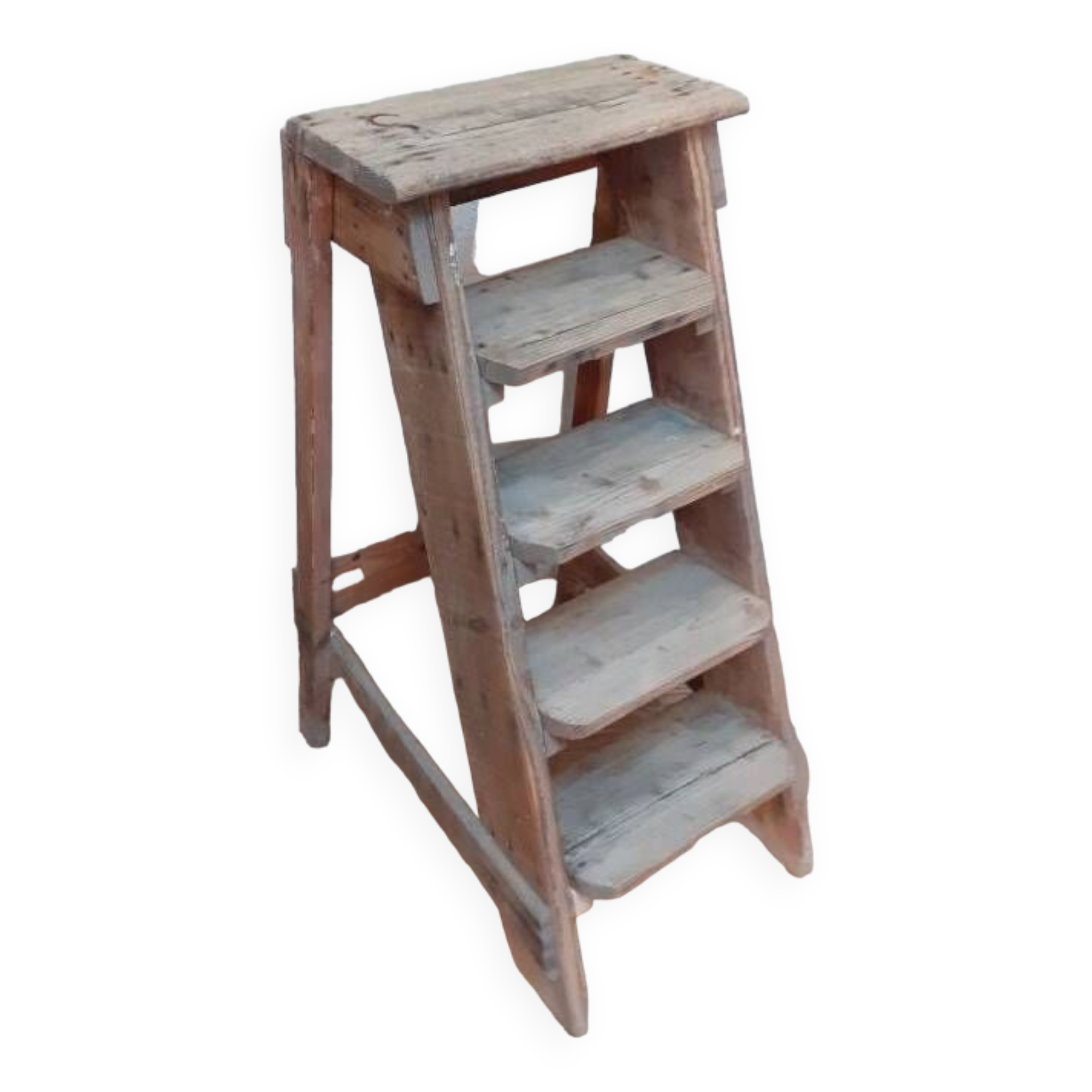 Old stepladder h89cm decorative artisan workshop