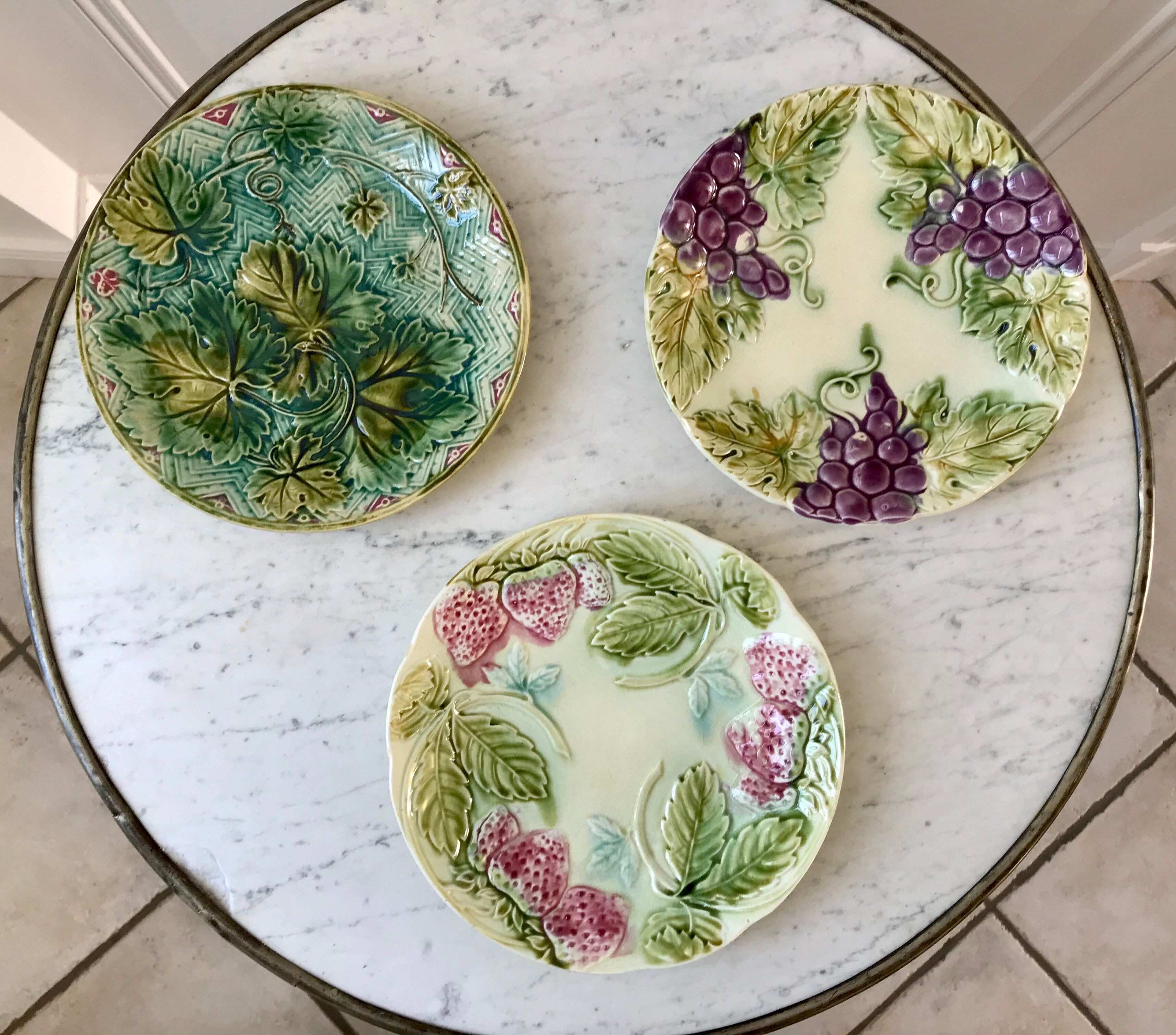 Trio of plates in old slurry late nineteenth century