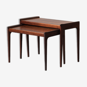Ensemble de 2 tables gigognes en palissandre, design danois, années 1960