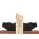 Art Deco wooden bookends with feline heads