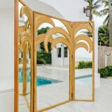 Mirror and rattan screen