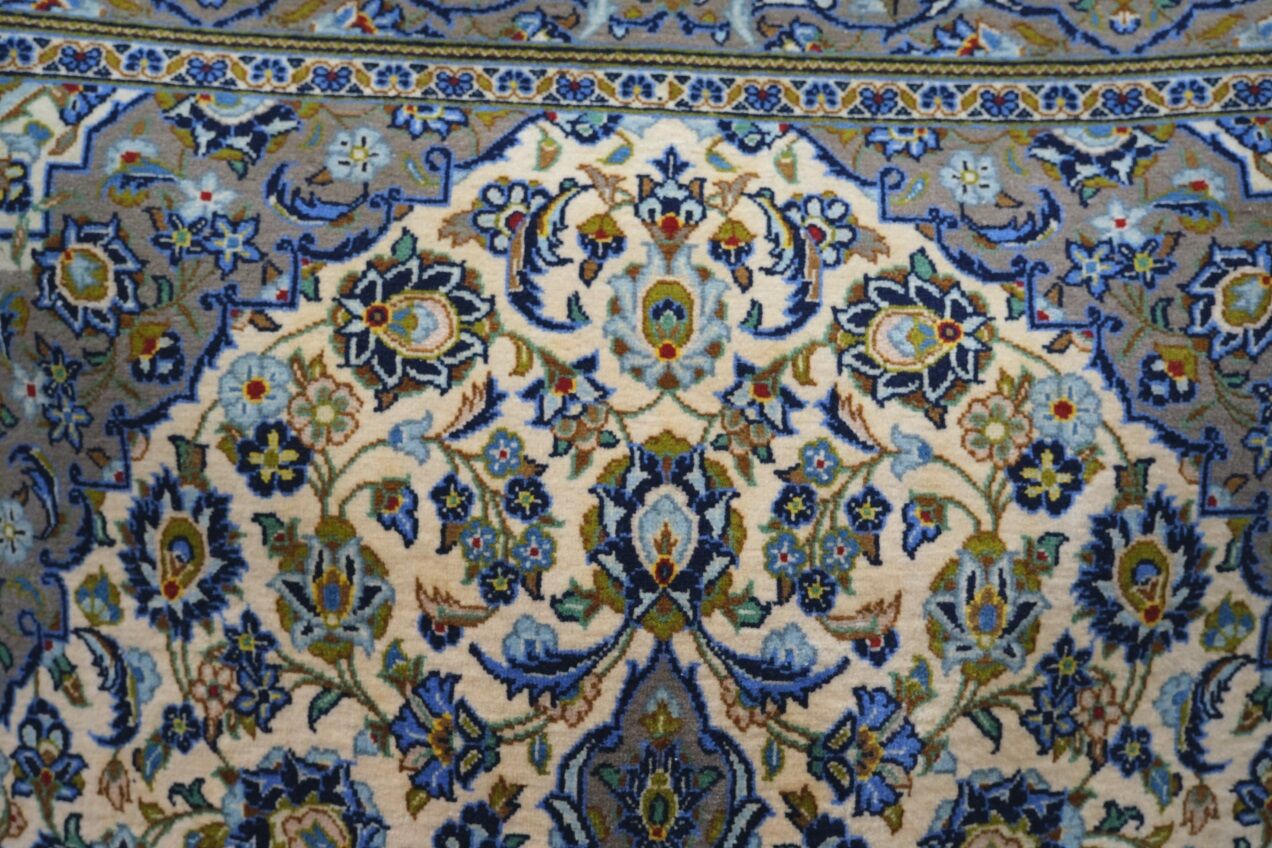 Vintage persian hand-woven keshan carpet ,240x141