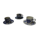 Assortment of 3 blue cups