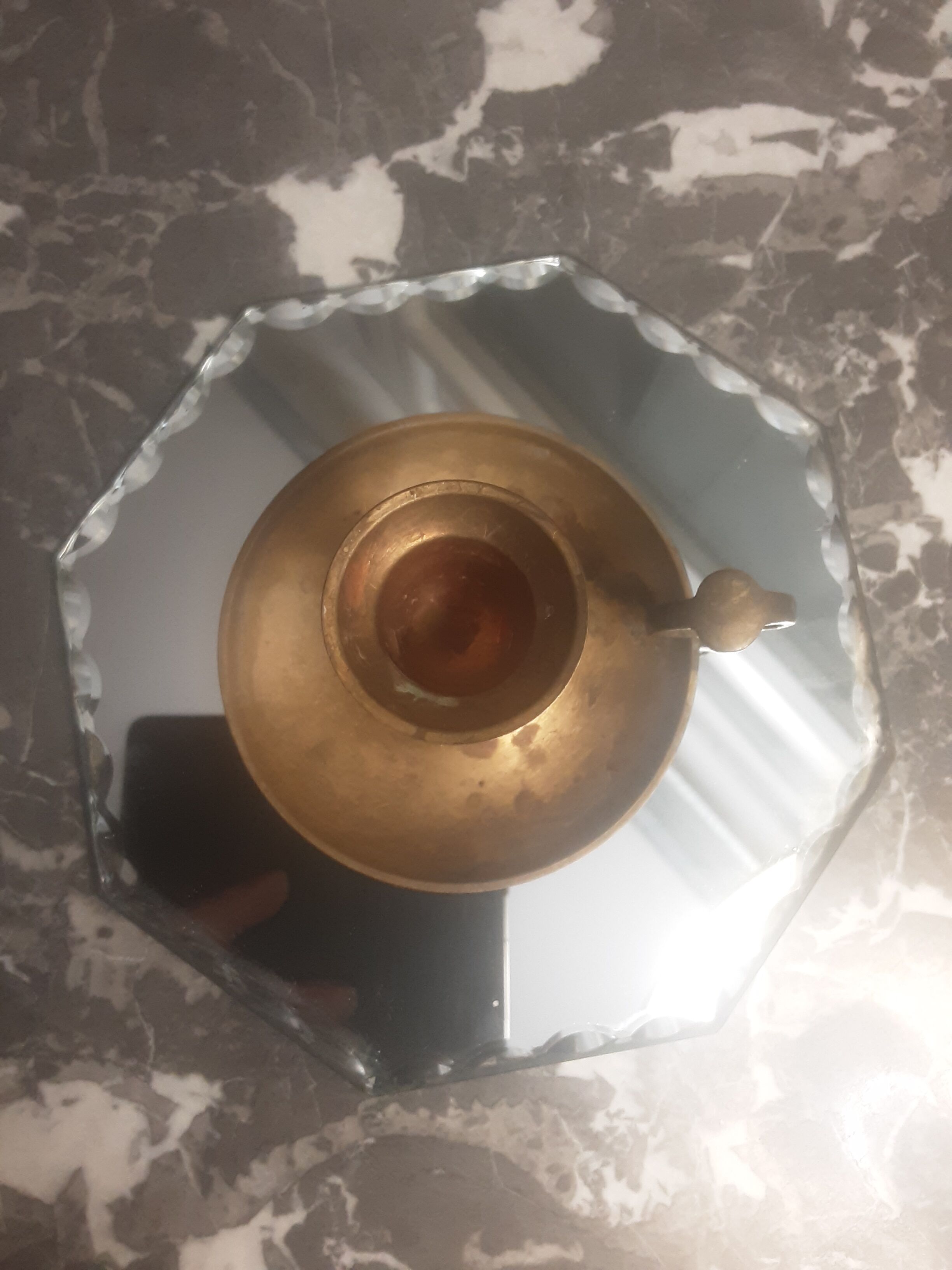 Vintage brass hand candle holder