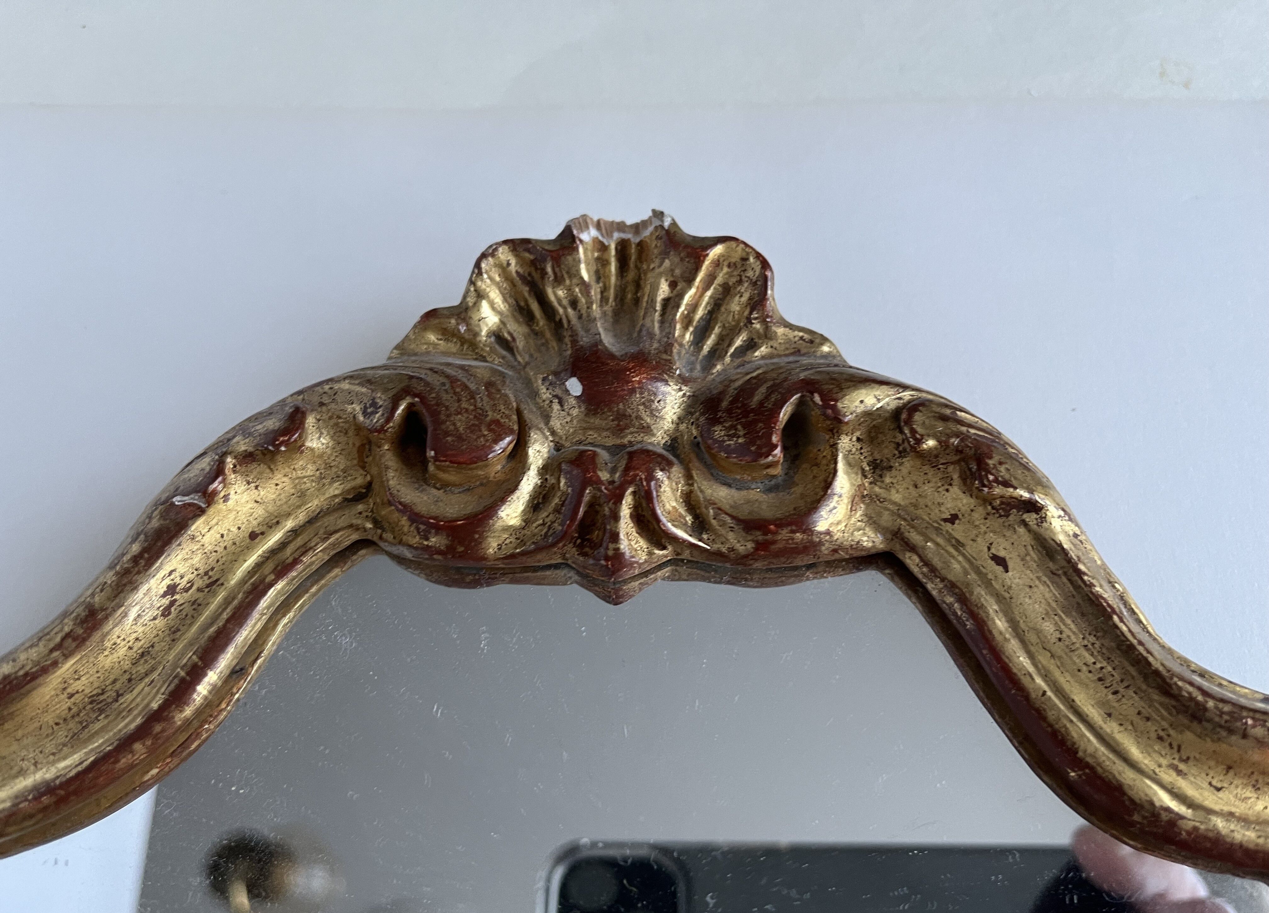 Gilded wood mirror, 32x22 cm